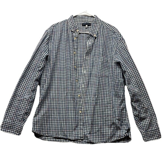 Alex Mill Men’s XL Blue Cream Plaid Flannel Button Down Shirt 100% Cotton - Picture 1 of 5